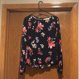 Navy Floral Top